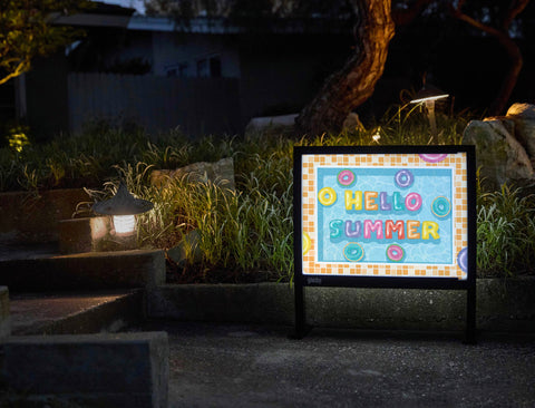 Hello Summer Pool Floaties Yardsy Sign yard sign