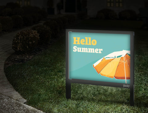 Hello Summer Umbrella Yardsy Sign Walkway.Jpg