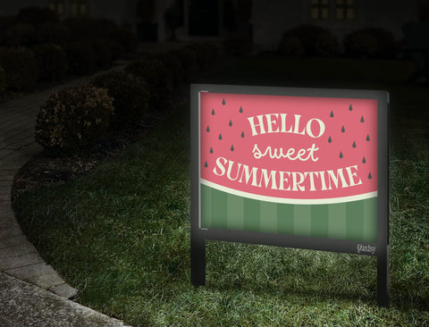 Hello Sweet Summertime Yardsy Sign Walkway