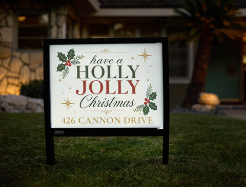 Holly Jolly Christmas Custom Yardsy Sign yard sign