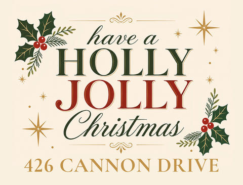 Holly Jolly Christmas Custom Yardsy Sign yard sign