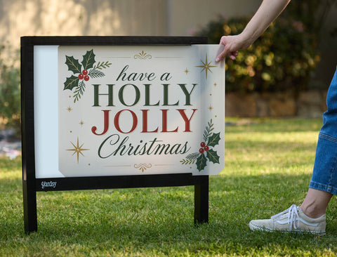 Holly Jolly Christmas Yardsy Sign yard sign
