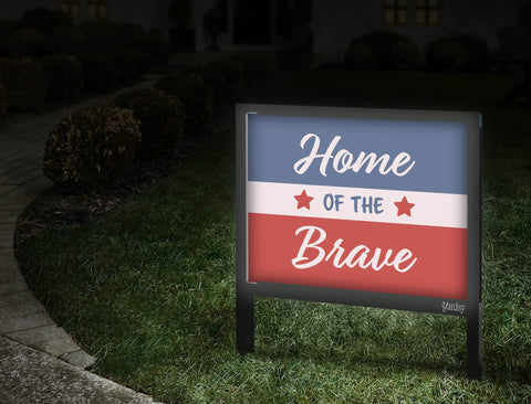 Home Of The Brave Yardsy Sign Walkway