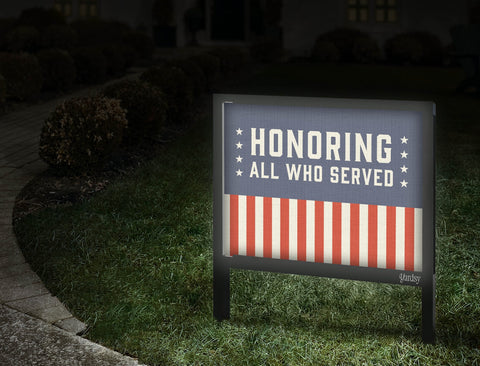 Honoring All Who Served Yardsy Sign Walkway