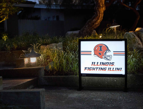 Illinois Fighting Illini Helmet Stripes White Yardsy Sign yard sign
