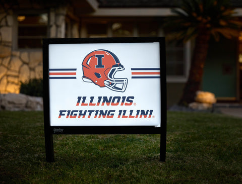 fighting illini football helmet Illinois Fighting Illini Helmet Stripes White Yardsy Sign