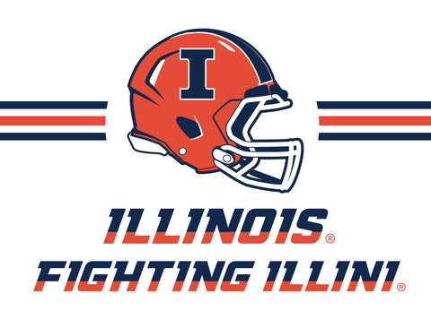 Illinois Fighting Illini Helmet Stripes White Yardsy Sign yard sign