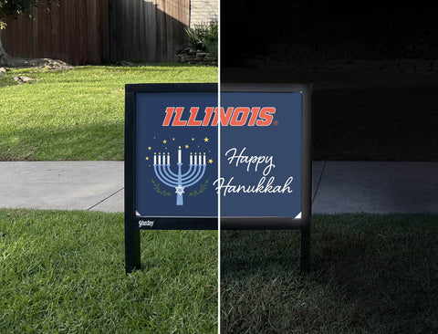 Illinois Happy Hanukkah Yardsy Sign yard sign
