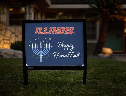 Illinois Happy Hanukkah Yardsy Sign yard sign
