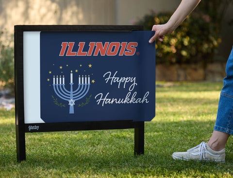 Illinois Happy Hanukkah Yardsy Sign yard sign