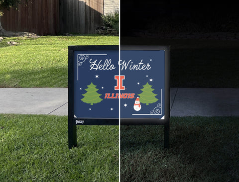 Illinois Hello Winter Yardsy Sign yard sign