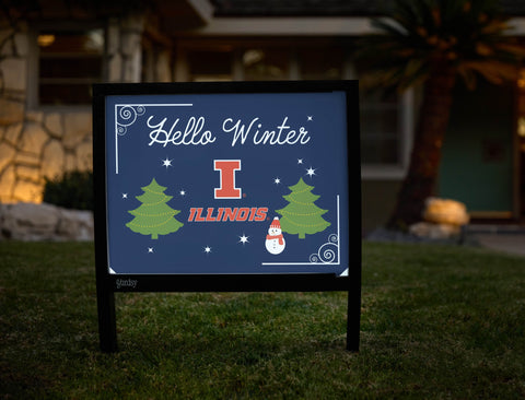 Illinois Hello Winter Yardsy Sign yard sign