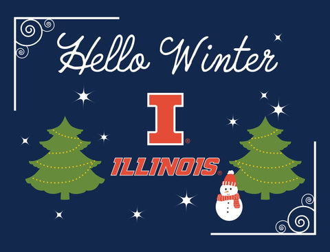 Illinois Hello Winter Yardsy Sign yard sign