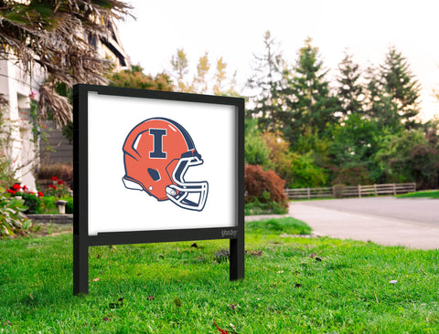 Illinois Helmet Mark White Yardsy Sign