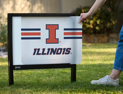Illinois I Stripes White V2 Yardsy Sign yard sign