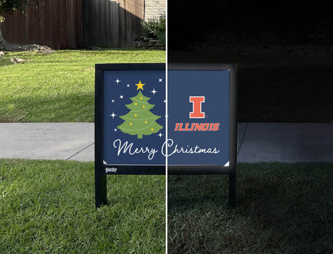 Illinois Merry Christmas Yardsy Sign yard sign