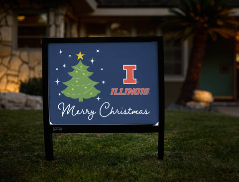 Illinois Merry Christmas Yardsy Sign yard sign