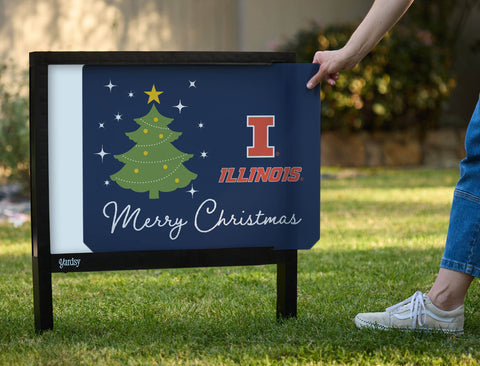 Illinois Merry Christmas Yardsy Sign yard sign