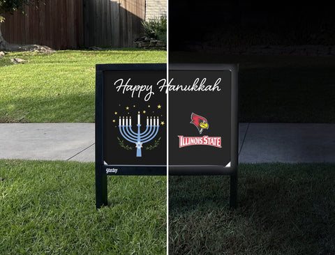 Illinois State Happy Hanukkah Yardsy Sign yard sign