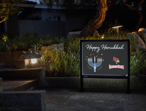 Illinois State Happy Hanukkah Yardsy Sign yard sign