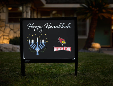 Illinois State Happy Hanukkah Yardsy Sign yard sign
