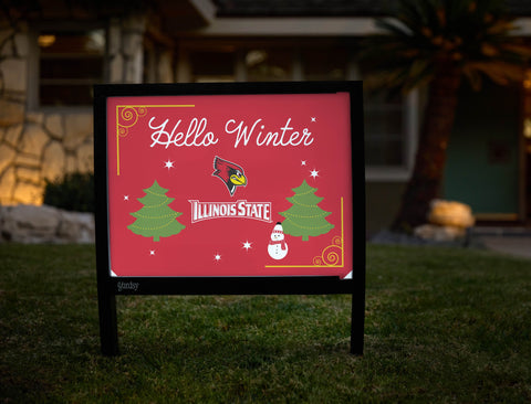 Illinois State Hello Winter Yardsy Sign yard sign