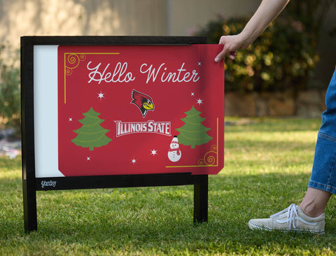Illinois State Hello Winter Yardsy Sign yard sign