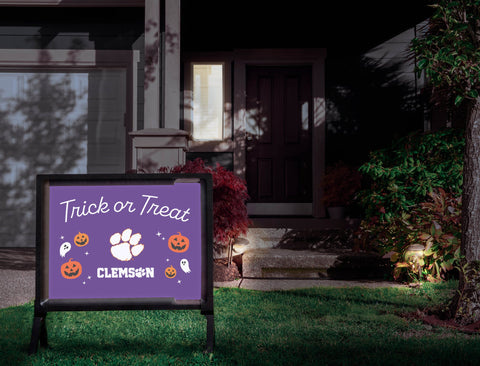 Clemson Halloween Trick Or Treat Yardsy Sign