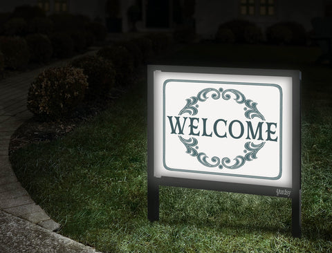 Scroll Welcome Yardsy Sign