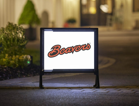 Oregon State Beavers Script White Yardsy Sign