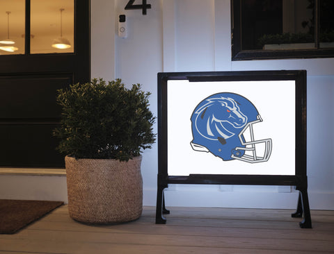 Boise State Blue Helmet Mark White Yardsy Sign