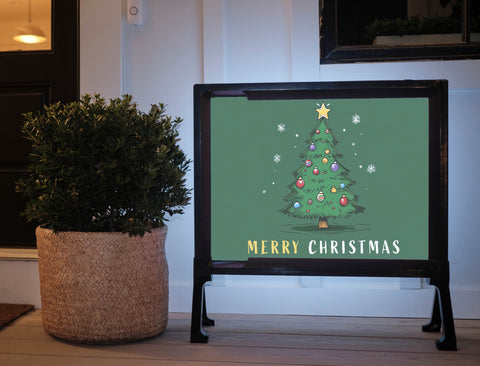 All Green Christmas Tree Yardsy Sign