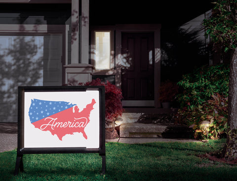 America Map Yardsy Sign