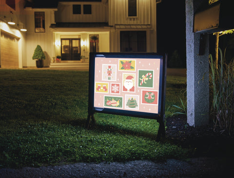 Christmas Postage Stamps Yardsy Sign