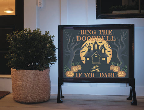 Ring The Doorbell, If You Dare Halloween Yardsy Sign