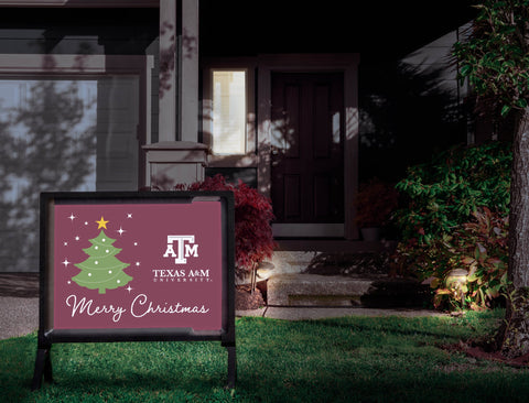 Texas A&M Merry Christmas Yardsy Sign