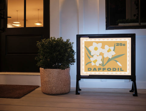 Daffodil Flower Stamp Yardsy Sign