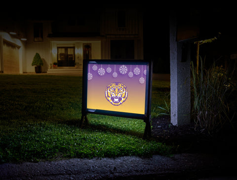 Snow Flakes Tiger LSU Holiday Yardsy Sign