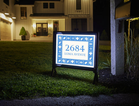 Coastal Border Address Custom Yardsy Sign