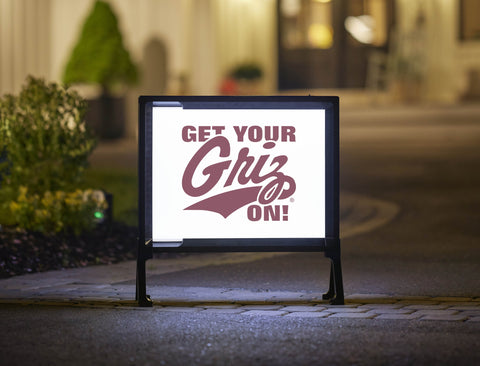 Montana Get Your Griz On Marooon Mark White Yardsy Sign