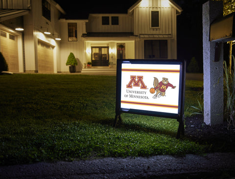 Minnesota M Goldy Basketball White Yardsy Sign