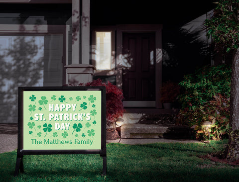 Happy St. Patrick's Day Shamrock Custom Yardsy Sign