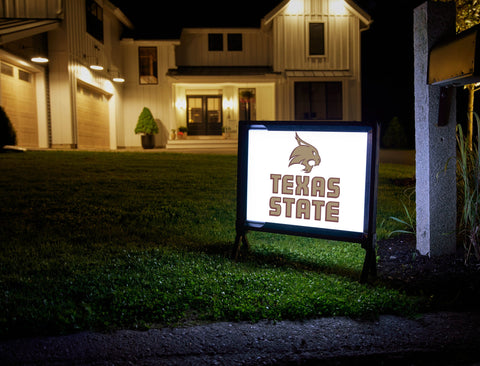 Texas State Mascot White Yardsy Sign