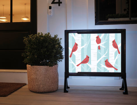 Winter Cardinals Yardsy Sign