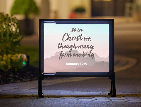 Through Christ We Form One Body Yardsy Sign