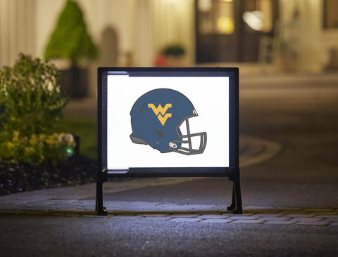 West Virginia Helmet Blue Mark White Yardsy Sign