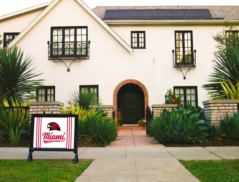 Miami University RedHawks Script White Yardsy Sign