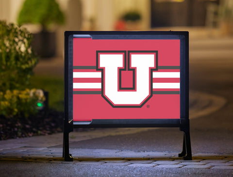 Utah Utes Stripe Red Yardsy Sign