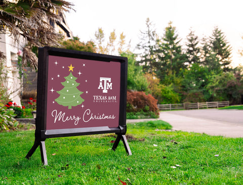 Texas A&M Merry Christmas Yardsy Sign