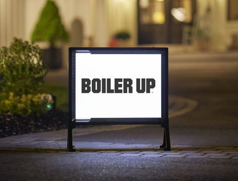 Purdue Boiler Up White Yardsy Sign